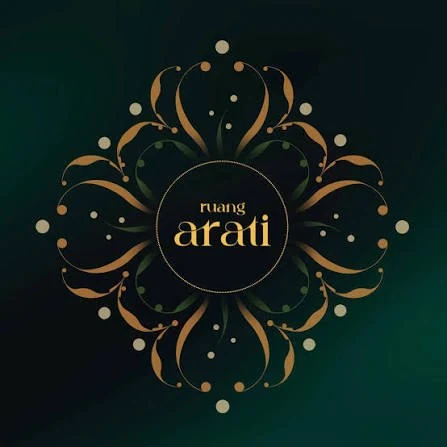 Ruang Arati Tattoo Studio gold floral logo mark