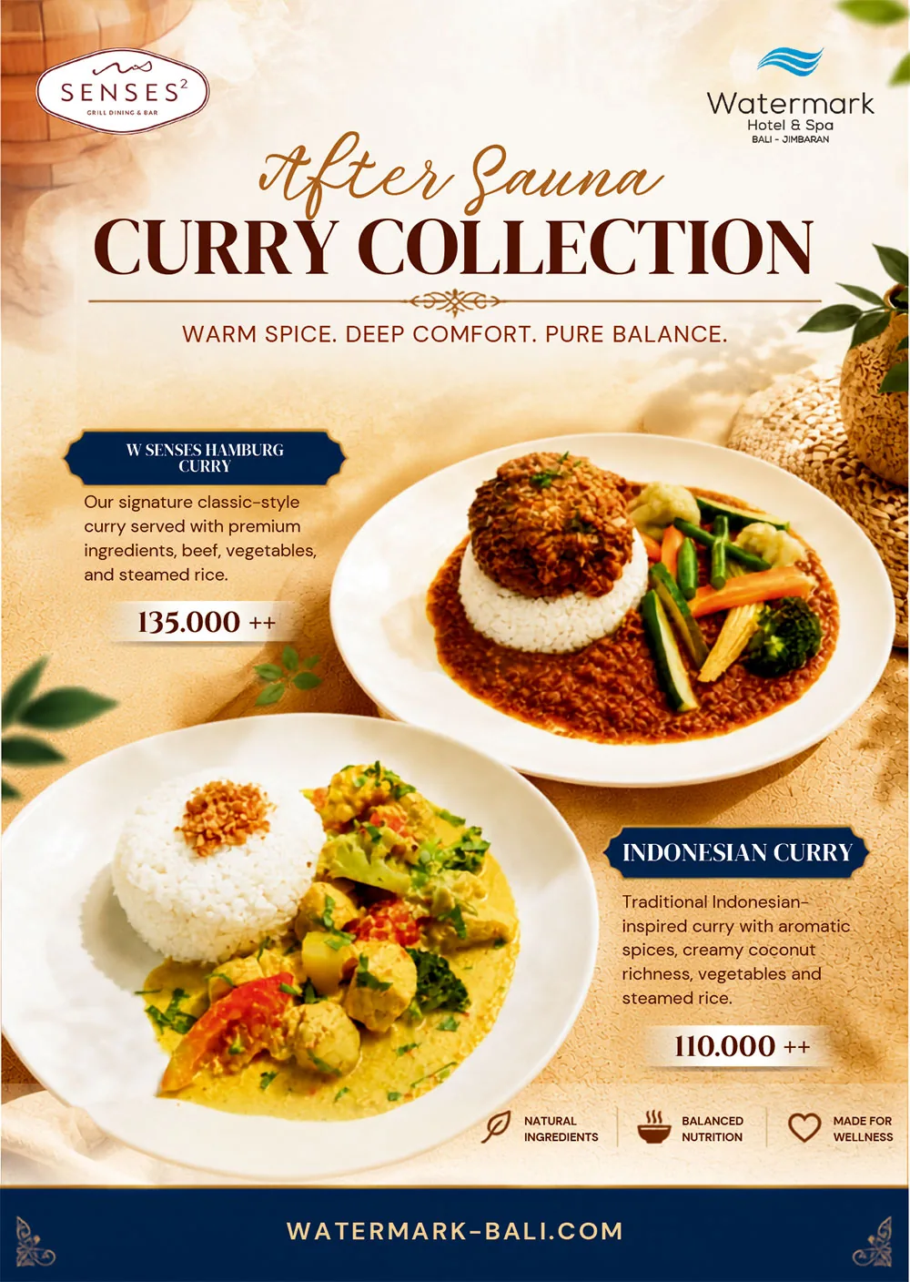 A curry dish served at W Senses Grill Dining & Bar Restaurant