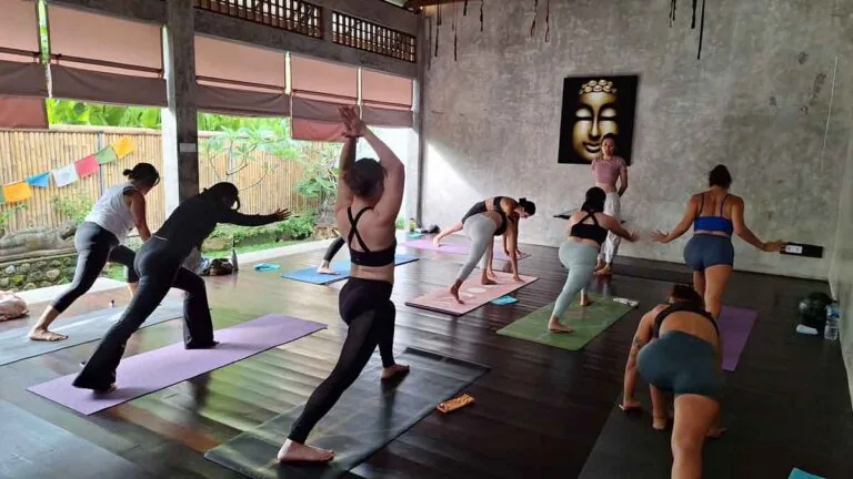 The Yoga Rescue Jimbaran shala with yoga mats