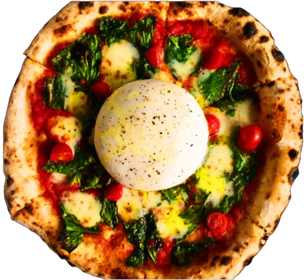 Burrata dish at REV Bistro