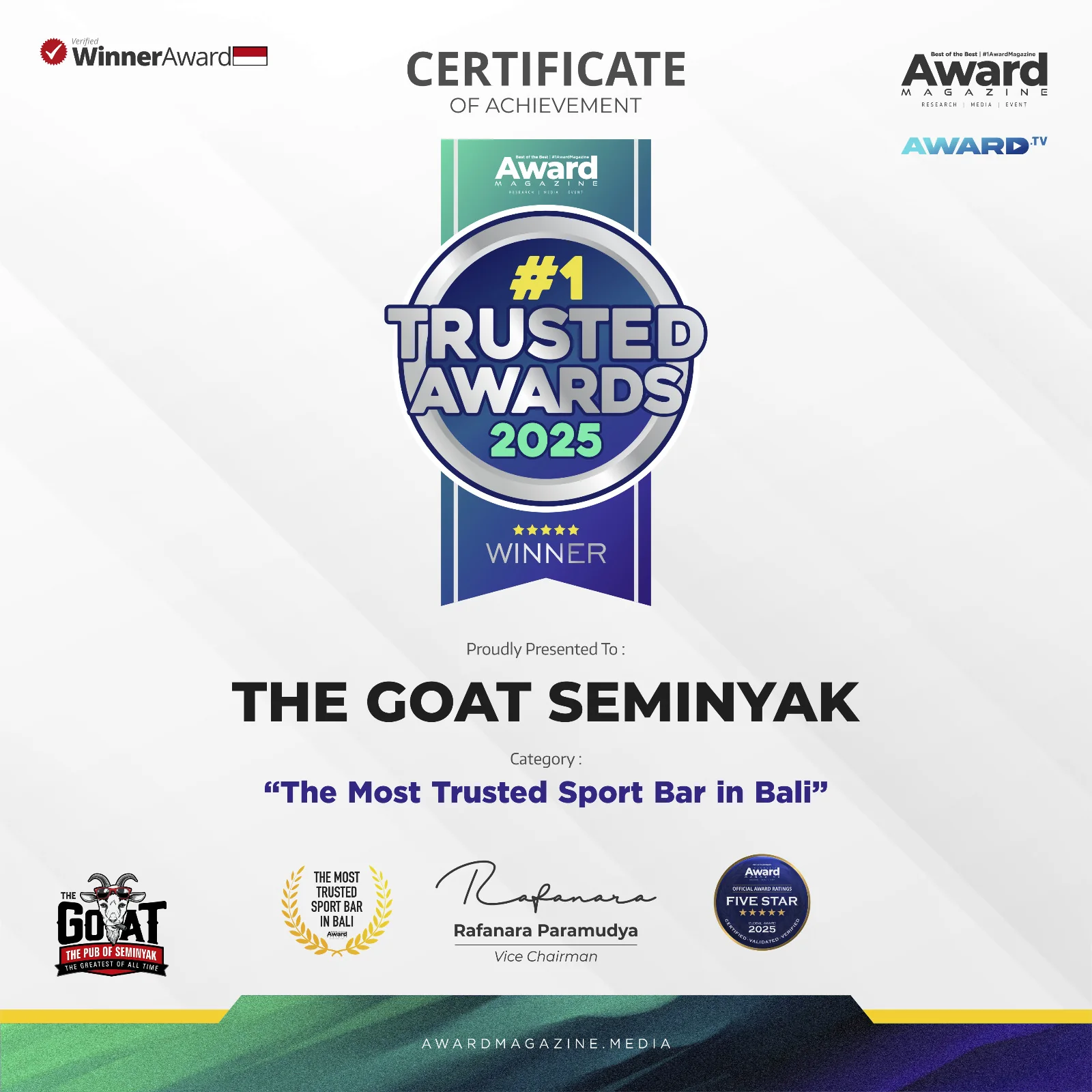 The Goat Seminyak sports pub interior