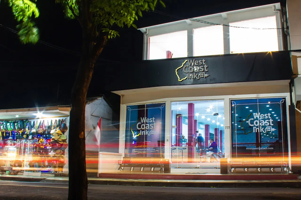 Interior of West Coast Ink Bali tattoo studio in Seminyak